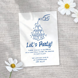 Cartão De Informações Recepção de casamento de cocktails ilustrados Whim