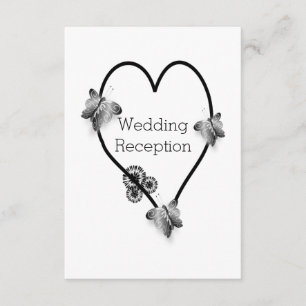 Cartão De Informações Recepção de casamento De Coração Da Borboleta Pret
