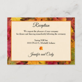 Cartão De Informações Recepção de casamento de Cores de outono