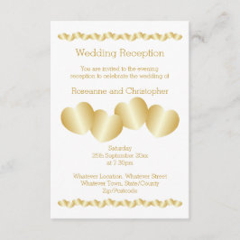 Cartão De Informações Recepção de casamento de cores Dourada Design