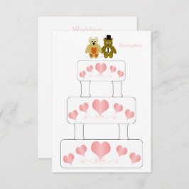 Cartão De Informações Recepção de casamento de Design de Bolo Casado