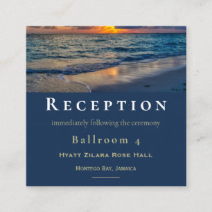 Cartão De Informações Recepção de casamento de Destino dos Céus Sunny