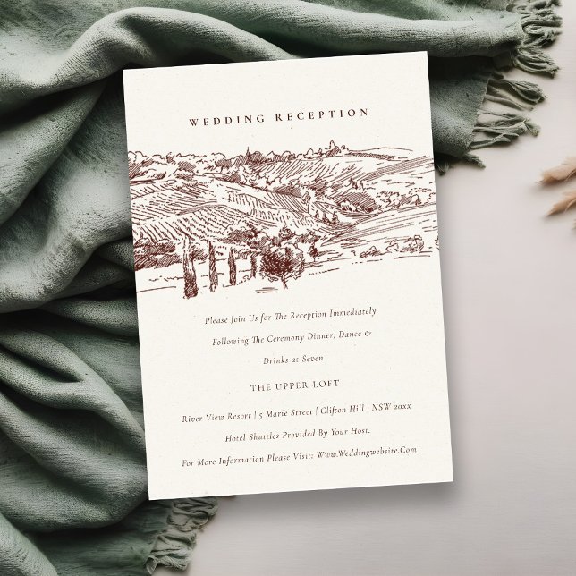 Cartão De Informações Recepção de casamento de esboços de Montanha de Ma (Criador carregado)