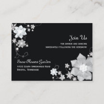 Recepção de Casamento de Inverno Preto e Branco