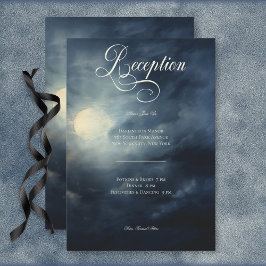 Cartão De Informações Recepção de casamento de Lua Noturna Cheia Gótica 