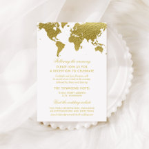 Recepção de casamento de Mapa do Mundo Dourado Ele