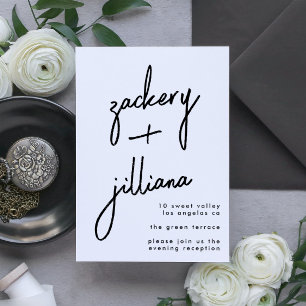 Cartão De Informações Recepção de casamento de Na moda personalizada mod