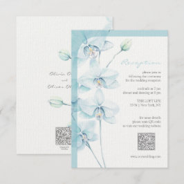 Cartão De Informações Recepção de casamento de Orquídea Azul Suave