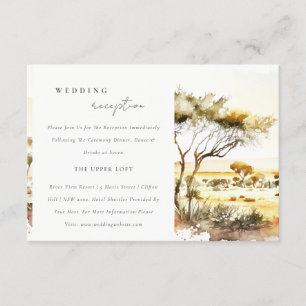 Cartão De Informações Recepção de casamento de Paisagem Africana de Aqua