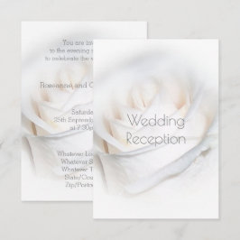 Cartão De Informações Recepção de casamento de Rosa Branco