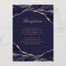 Cartão De Informações Recepção de casamento de Rosa de Agate Elegante