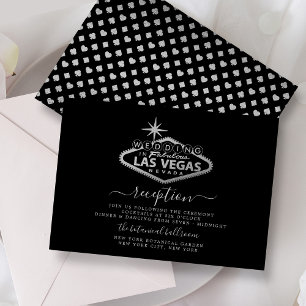 Cartão De Informações Recepção de Casamento Destino Elegante em Las Vega