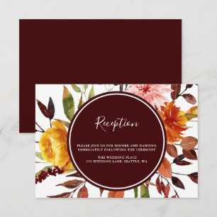 Cartão De Informações Recepção de casamento do Autumn Garden Burgundy