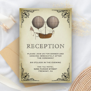 Cartão De Informações Recepção de casamento do balão de ar quente do