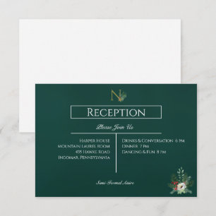 Cartão De Informações Recepção de casamento do Monograma de Natal