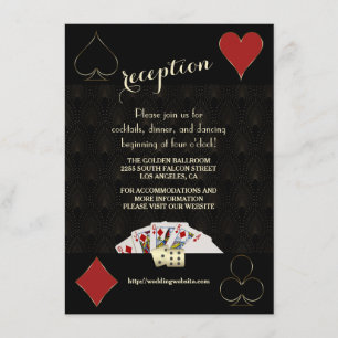 Cartão De Informações Recepção de casamento do pôquer Gatsby Casino L