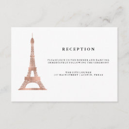 Cartão De Informações Recepção de casamento Elegante de torre Eiffel Dou