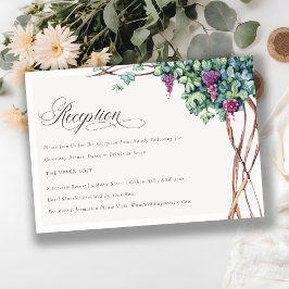 Cartão De Informações Recepção de casamento Elegante De Vidro De Aquarel