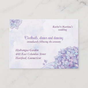 Cartão De Informações Recepção de casamento elegante do Hydrangea