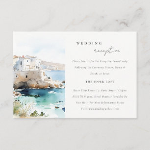Cartão De Informações Recepção de Casamento em Aquarela da Puglia Itália