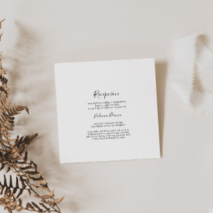 Cartão De Informações Recepção de casamento Espanhola Simples