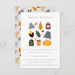 Cartão De Informações Recepção de casamento Essencial do outono de Outon
