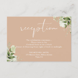 Cartão De Informações Recepção de Casamento Floral com Verdor Tão