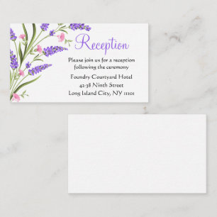 Cartão De Informações Recepção de casamento Floral de Cor da Água Puro d