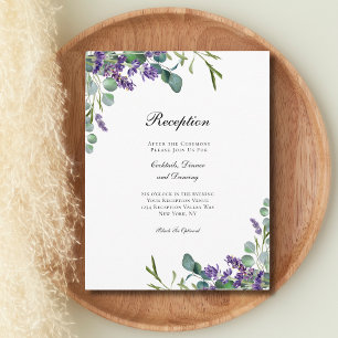 Cartão De Informações Recepção de Casamento Floral de Lavanda Eucalipto