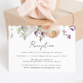 Cartão De Informações Recepção de casamento Floral de Primavera Delicada