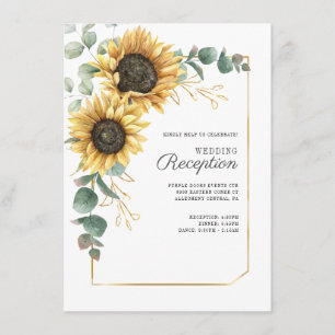 Cartão De Informações Recepção de casamento Floral de Sunflower Eucaly