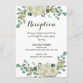 Cartão De Informações Recepção de casamento Floral Elegante Watercolor