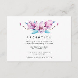 Cartão De Informações Recepção de Casamento Floral Magnólia