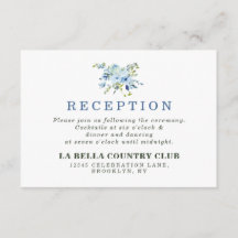 Recepção de casamento Floral Marinho Azul Claro Si