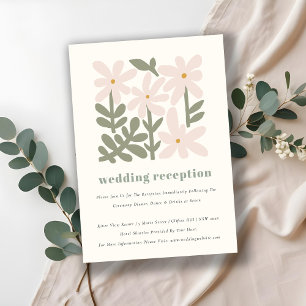 Cartão De Informações Recepção de casamento Floral Mínima Retroativa Lev