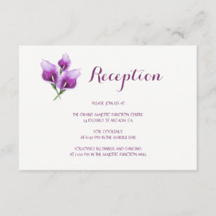 Cartão De Informações Recepção de casamento Floral Purple Calla Lily