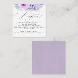 Cartão De Informações Recepção de casamento Floral Purple Dusty