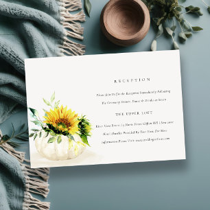 Cartão De Informações Recepção de casamento Floral Rústica de Pumpkin de