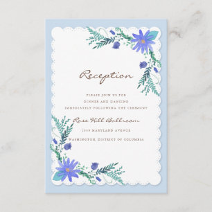 Cartão De Informações Recepção de Casamento Florestal de Inverno dos Cer