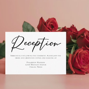 Cartão De Informações Recepção de casamento Formal da Tipografia Negra S