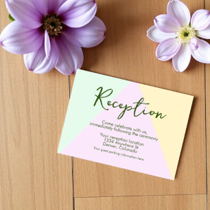 Cartão De Informações Recepção de casamento Geométrica do Pastel Mudado