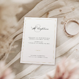 Cartão De Informações Recepção de casamento Greenery do Script Elegance 