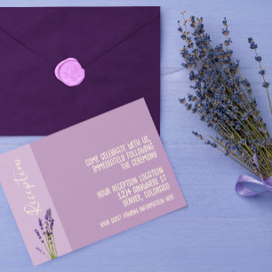 Cartão De Informações Recepção de Casamento Lavender Love
