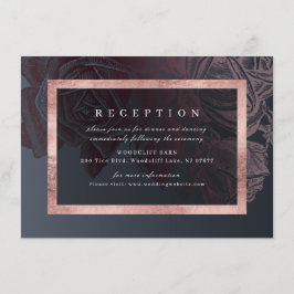 Cartão De Informações Recepção de casamento luxuosa em rosa dourado vint