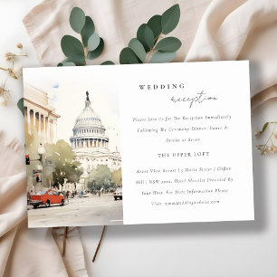 Cartão De Informações Recepção de casamento Mínima de Washington DC Wate