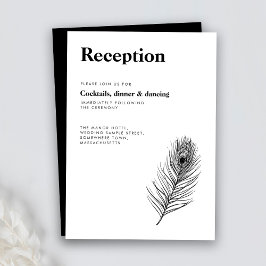 Cartão De Informações Recepção de casamento Mínima Preta de Pancada