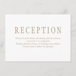 Cartão De Informações Recepção de casamento mínima tradicional elegante