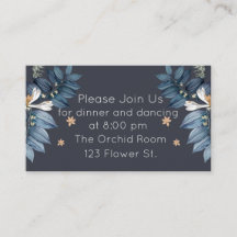 Recepção de Casamento Moderna com Folhas Azuis e F