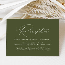 Cartão De Informações Recepção de Casamento Moderna e Elegante em Verde