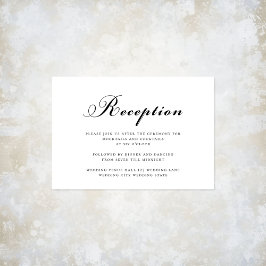 Cartão De Informações Recepção de casamento Moderna Elegante Preto e Bra